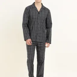 Hancock Black & Grey Checks Night Suit-picture-12