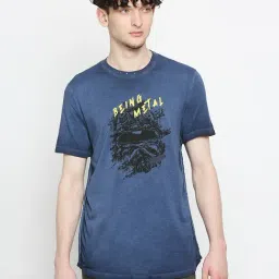 Being Human Dark Blue Regular Fit Printed T-Shirt-picture-33