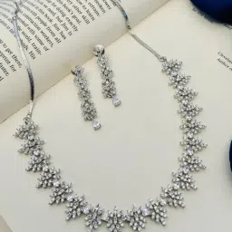 Abdesigns Silver-Plated American Diamond Necklace-picture-45