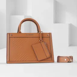 Van Heusen Brown Quilted Satchel-picture-30