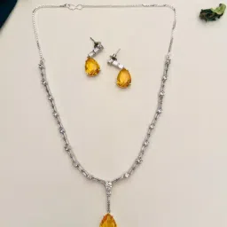 Abdesigns Stunnig Silver Plated American Diamond Necklace-image-62