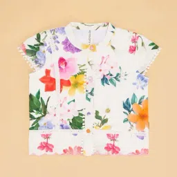 Pantaloons Junior Girls Multicolor Cotton Floral Casual Tops & Tees image 3