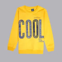 Cavio Kids Gold Graphic Print Full Sleeves T-Shirt image 3