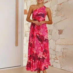 JC Mode Women Tie and Dye Print One Shoulder Fit and Flare Maxi Dress-picture-36