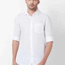 Giordano White Cotton Slim Fit Shirt-image-0