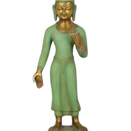 Exotic India Green & Gold-Toned Buddha Figurine Showpiece-image-34