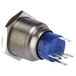 RS PRO Illuminated Push Button Switch Momentary 22.2 mm SPDT Blue LED 250 V AC, 1759325 image 4