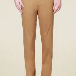 Van Heusen Khaki Slim Fit Flat Front Trousers-picture-36