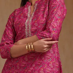 Soch Floral Printed Tunic With Trousers Co-Ords image 2