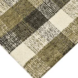 saraswatii global Khaki Tartan Plaid Hand-Tufted Woollen Carpet image 5