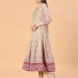 V-Mart Women Printed Mirror Work Anarkali Kurta image 4