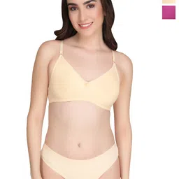 Liigne Pack Of 2 Everyday Non Padded Bra Pure Cotton Lingerie Sets-picture-32