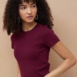 Ginger by Lifestyle Women Ribbed Fitted Crop Top image 4