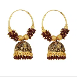 piah Gold-Plated Brass Pearls Earrings-picture-12