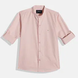 Charchit Cotton Woven Full Sleeves Solid Shirt - Pink-picture-23