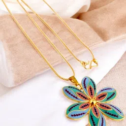 LUCKY JEWELLERY Gold-Plated Floral Jewellery Set-picture-39