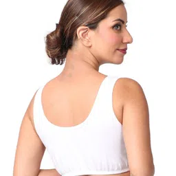 Morph Cotton Pack Of 3 Leak Proof Sleeping Bras With Pullover Nursing Access - Steel Grey White & Royal Blue image 4