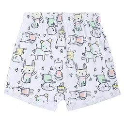MINI KLUB Pack Of 3 Solid & Animals Printed Shorts - Multi Colour image 5