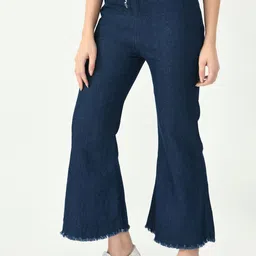COUTUME COLLECTIONS Women Regular Fit Mid-Rise Stretchable Frayed Jeans-picture-19