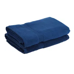 BIANCA Set Of 8 Blue Solid 500 GSM Pure Cotton Zero-Twist Ultra-Fluffy Towels image 4