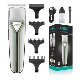 VGR V-008 Professional Cordless Hair Trimmer - 120 min Runtime (Green and Silver)-image-67