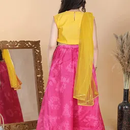 AJ Dezines Kids Yellow Embroidered Lehenga Cholis image 2