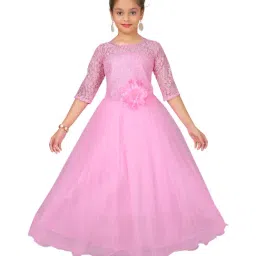 Aarika Kids Pink Applique Gown-image-5