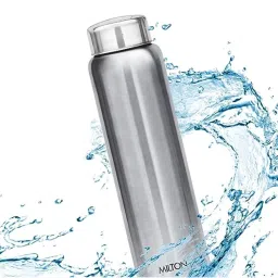 Milton Aqua Silver Stainless Steel Fridge Water Bottle 930 ml - Set of 3 image 2