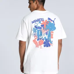 Puma White Cotton Relaxed Fit Printed T-Shirt image 2