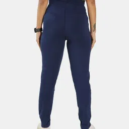 BlissClub Navy Cotton Pencil Pants image 2