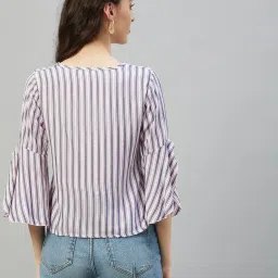 chimpaaanzee Chimpanzee White & Black Striped Top image 2