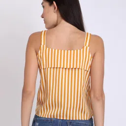 Chimpanzee Mustard & Yellow Striped Crop Top image 2