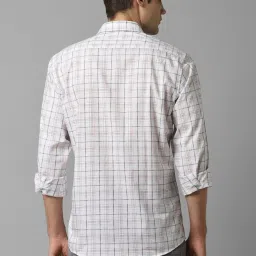 Louis Philippe Sport White Cotton Slim Fit Checks Shirt image 2
