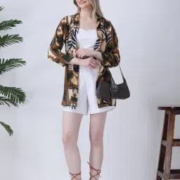 Qurvii Multicolor Printed Shrug image 5