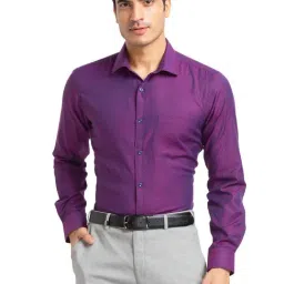 Park Avenue Violet Slim Fit Self Pattern Shirt-image-17