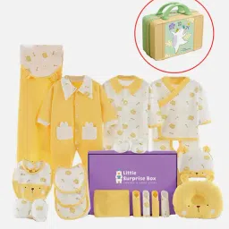Little Surprise Box Kids Yellow Cotton Printed Baby Hamper Gift Set-picture-25