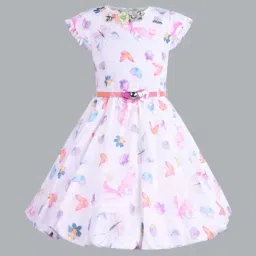 Wish Karo Kids White Floral Frock-image-5