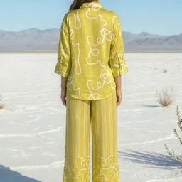 SARSO Printed Shirt Collar Shirt & Palazzos Co-Ords image 3