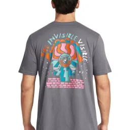 Under Armour Grey Cotton Slim Fit Printed T-Shirt image 2