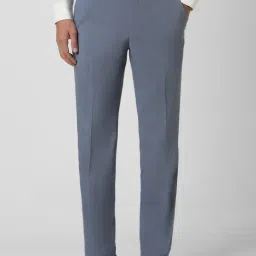 Van Heusen Blue Slim Fit Texture Trousers-image-50