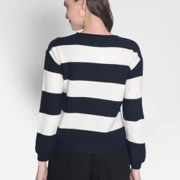 Crimsoune Club Navy & White Striped Sweater image 2