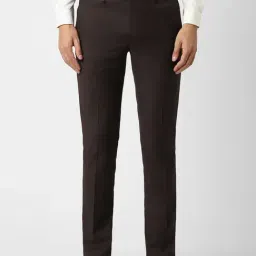 Van Heusen Brown Slim Fit Checks Trousers-picture-29