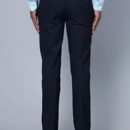 Cantabil Navy Regular Fit Checks Trousers image 2