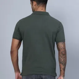 Cantabil Olive Regular Fit Printed Polo T-Shirt image 2