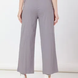 Zink London Grey Regular Fit High Rise Trousers image 2