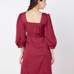 Zink London Maroon Regular Fit A Line Dress image 2