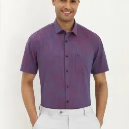 Allen Solly Purple Cotton Slim Fit Texture Shirt-image-22