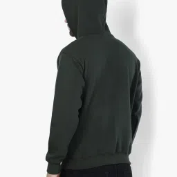 Weardo Dark Green Regular Fit Printed Hooded Sweatshirt image 2