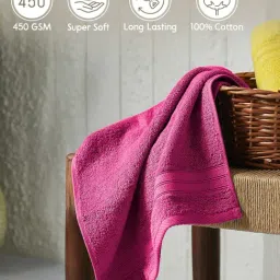 Layers Be Bold Pink Cotton Hand Towels - Set of 2 image 3