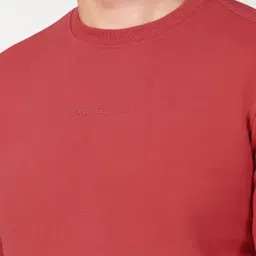 Peter England Red Cotton Slim Fit Sweatshirt image 4